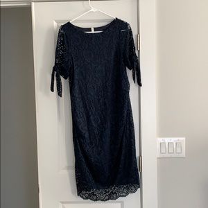 Pink Blush Maternity Navy Lace Dress
